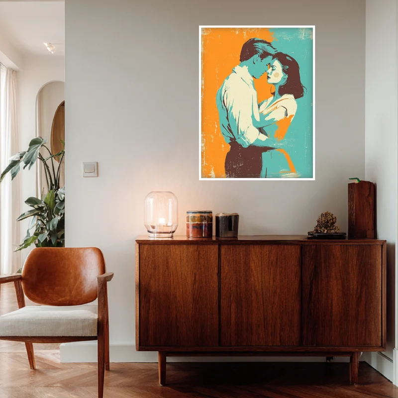 Umarmung in Farben Poster