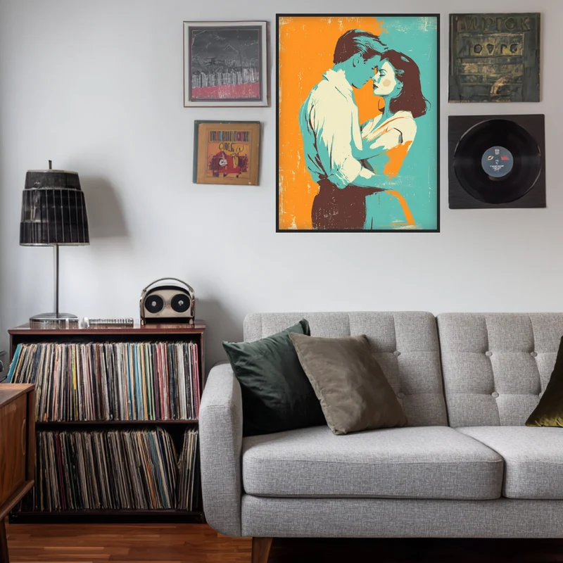 Umarmung in Farben Poster