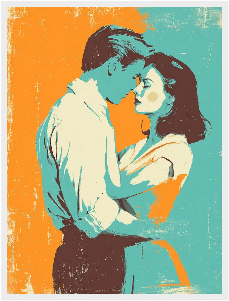 Umarmung in Farben Poster