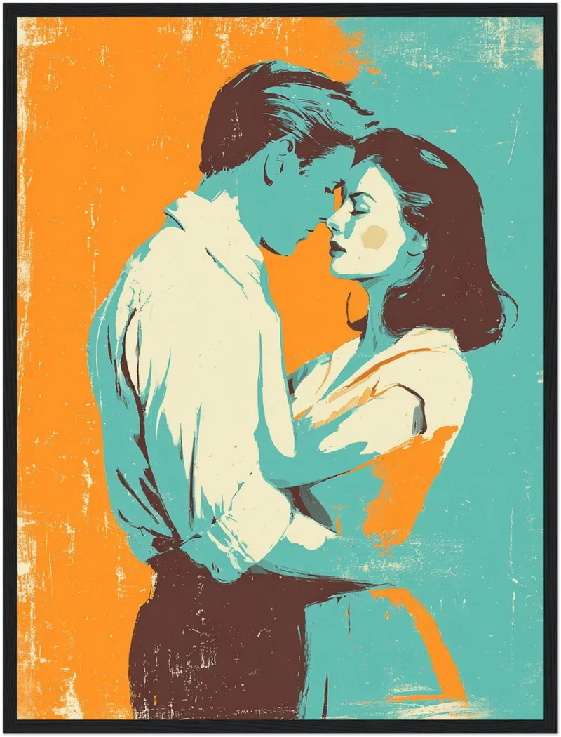 Umarmung in Farben Poster