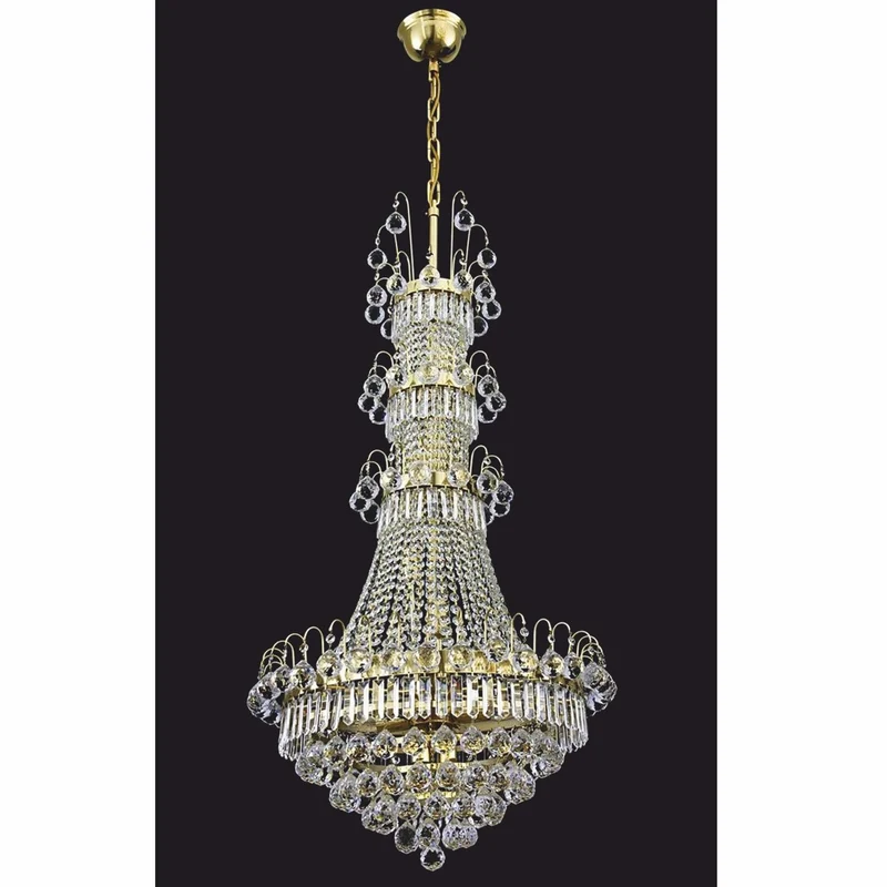 Casa Padrino Luxus Barock Kristallglas Kronleuchter Gold Glänzend H. 130 cm