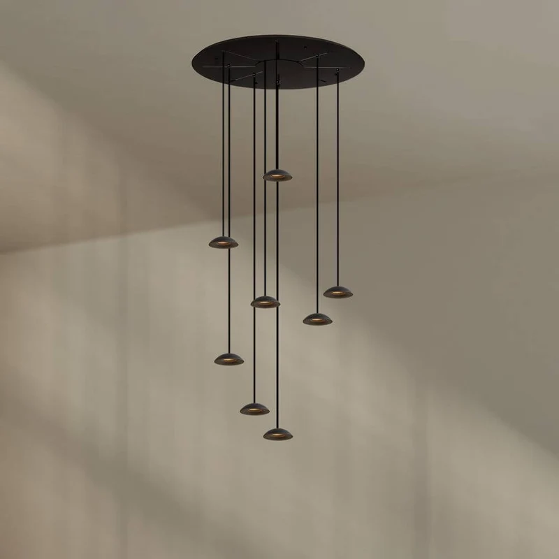 s.luce Santa Air LED Esszimmer-Pendelleuchte 8-flammig Ø 80cm Baldachin