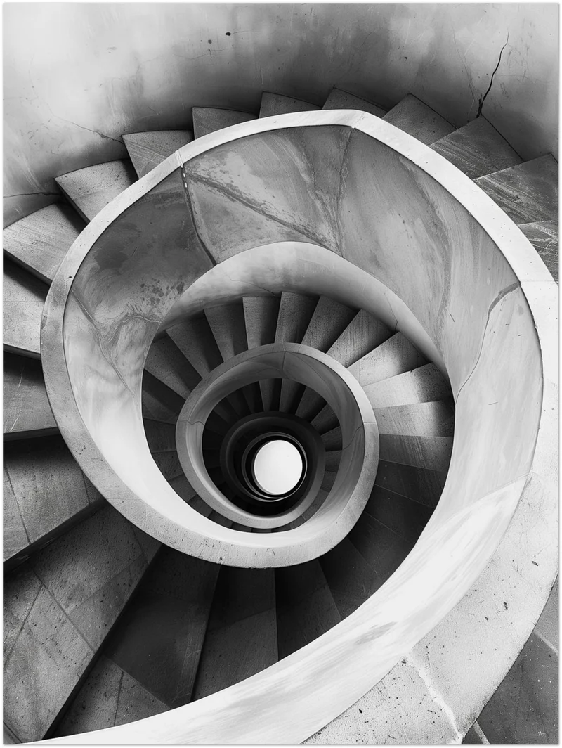 Spiraltreppe Draufsicht Leinwandbild