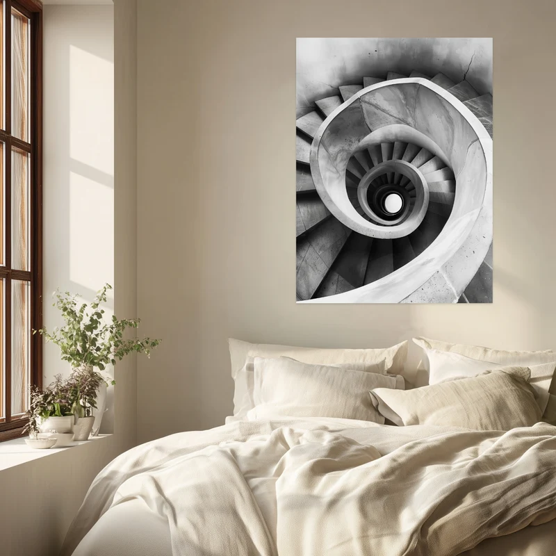 Spiraltreppe Draufsicht Leinwandbild
