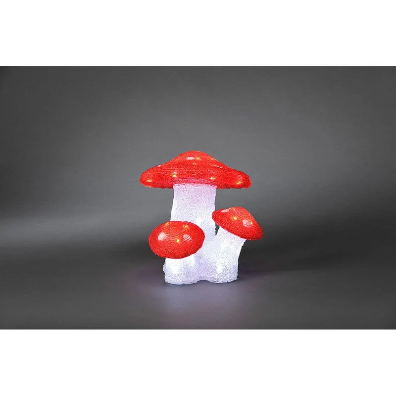 LED Acryl Fliegenpilz 3er-Set 48 Kaltweiße Dioden IP44