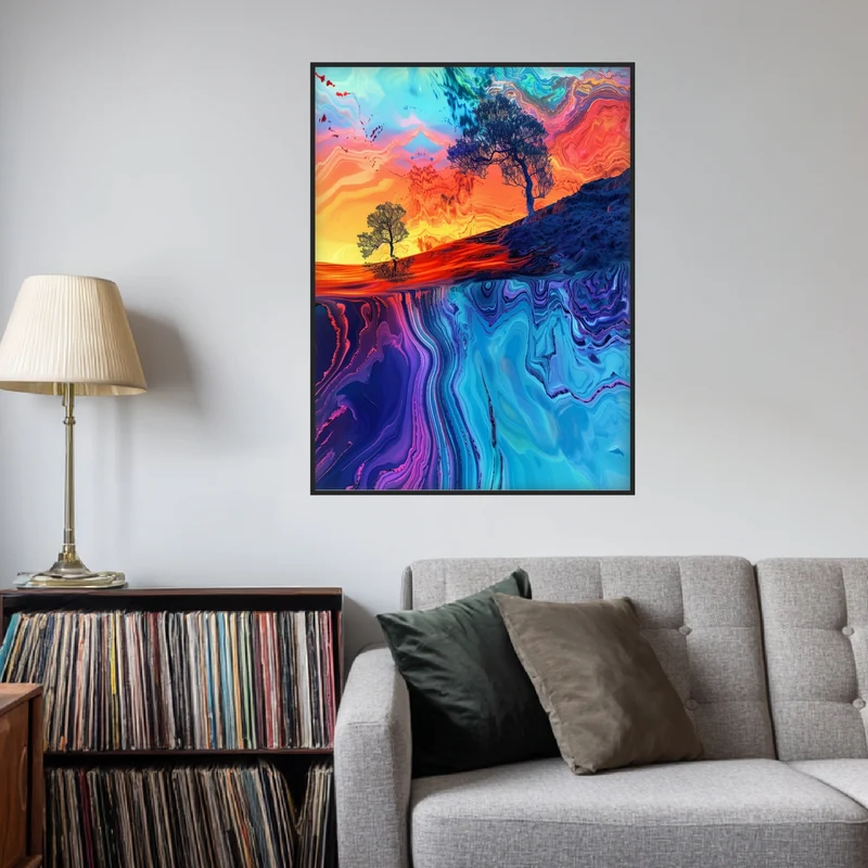 Farbige Baumlandschaft Poster