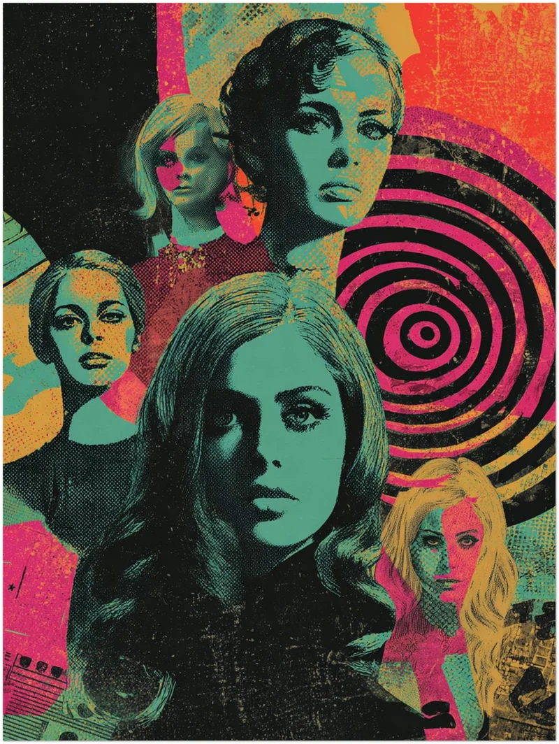 Bunte Gesichter der Vergangenheit Leinwandbild