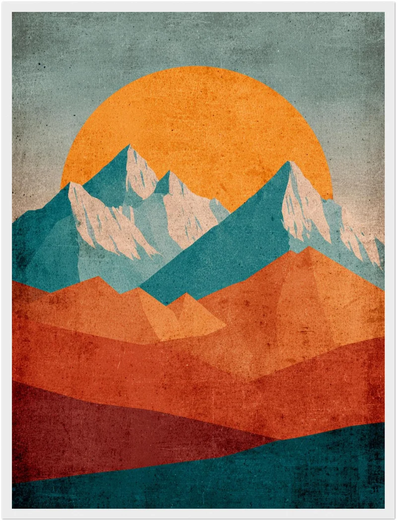 Berglandschaft im Abendrot Poster