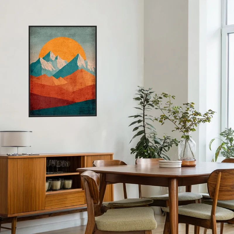 Berglandschaft im Abendrot Poster