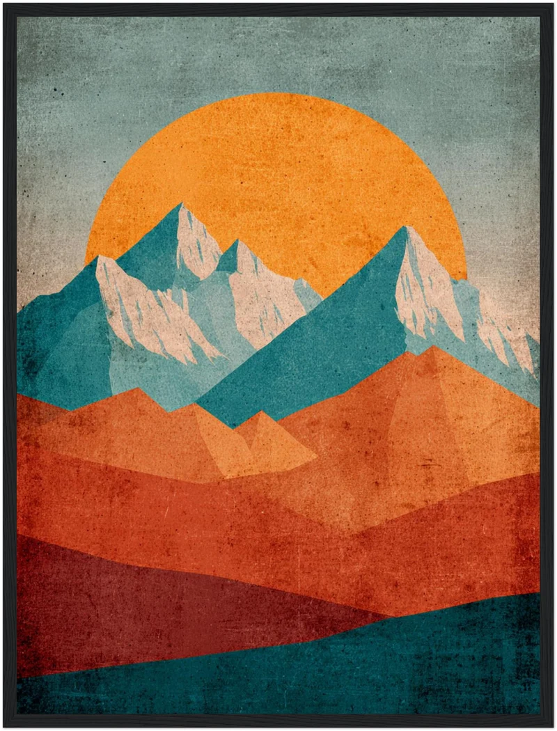 Berglandschaft im Abendrot Poster