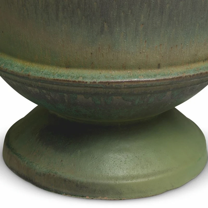 Casa Padrino Luxus Barock Keramik Blumentopf Grün Ø 57,5 x H. 54 cm - Garten Deko