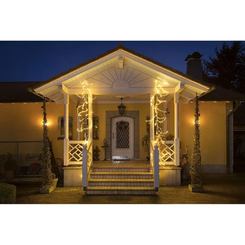 LED Dekoration variabel als Lichterkranz Lichtergirlande weiß 240 Warmweiße Dioden IP44