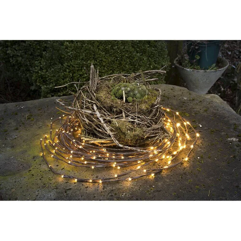 LED Dekoration variabel als Lichterkranz Lichtergirlande braun 240 Warmweiße Dioden IP44
