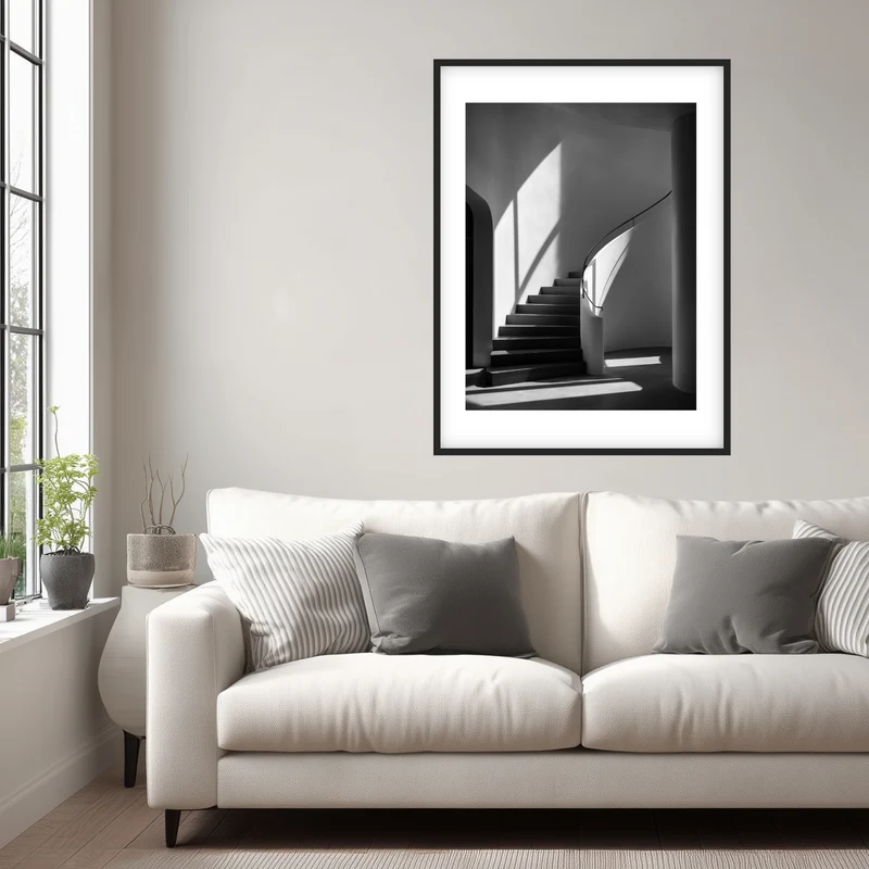 Geschwungene Treppe Licht Poster