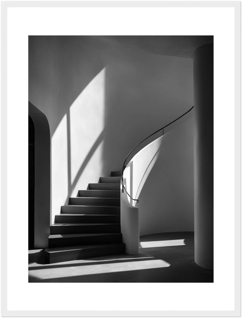Geschwungene Treppe Licht Poster