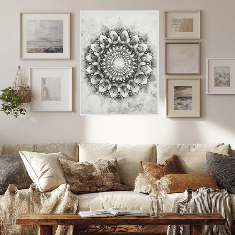Schwarze und weiße Blüte Poster