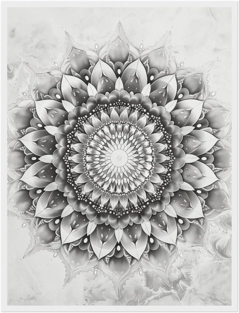 Schwarze und weiße Blüte Poster