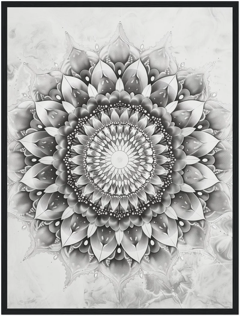 Schwarze und weiße Blüte Poster