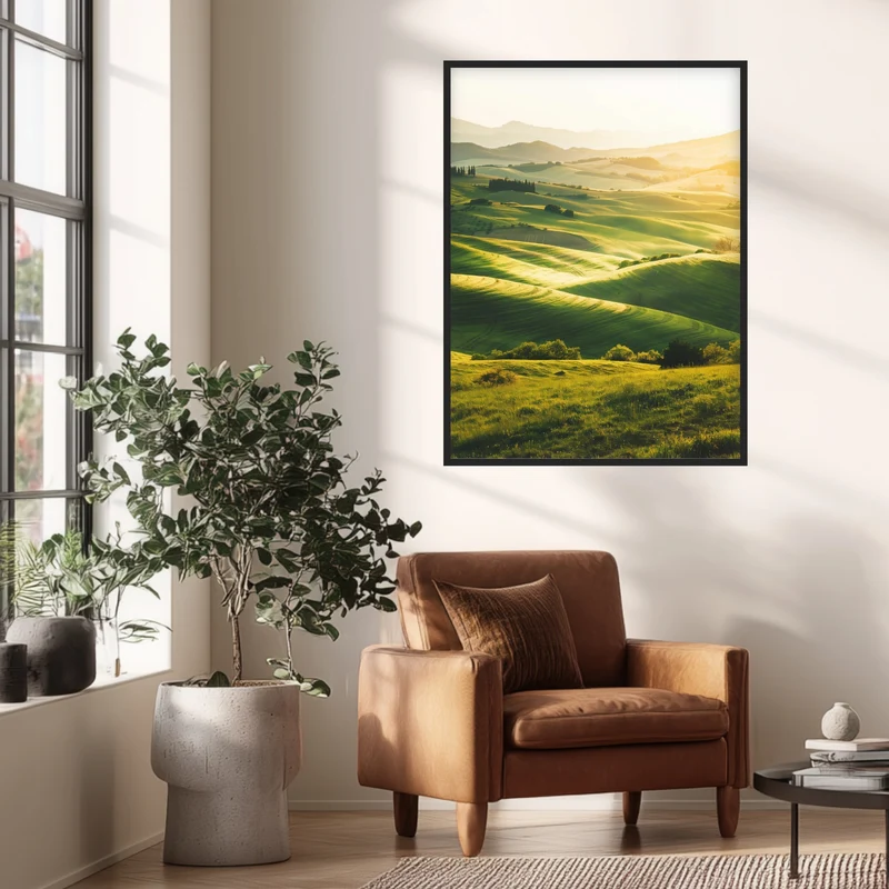 Sanfte Hügel im Morgenlicht Poster