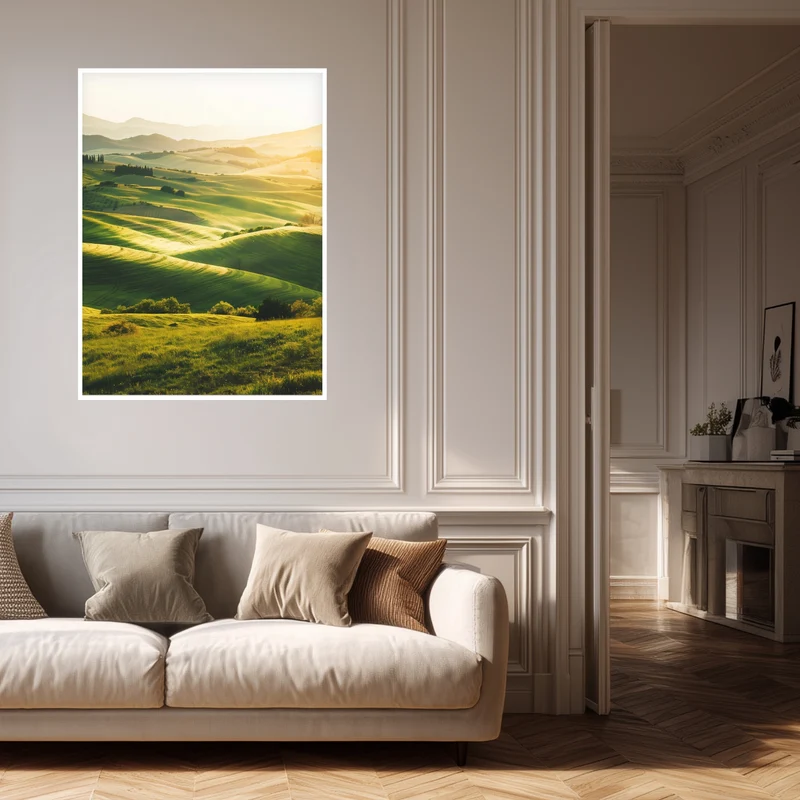 Sanfte Hügel im Morgenlicht Poster