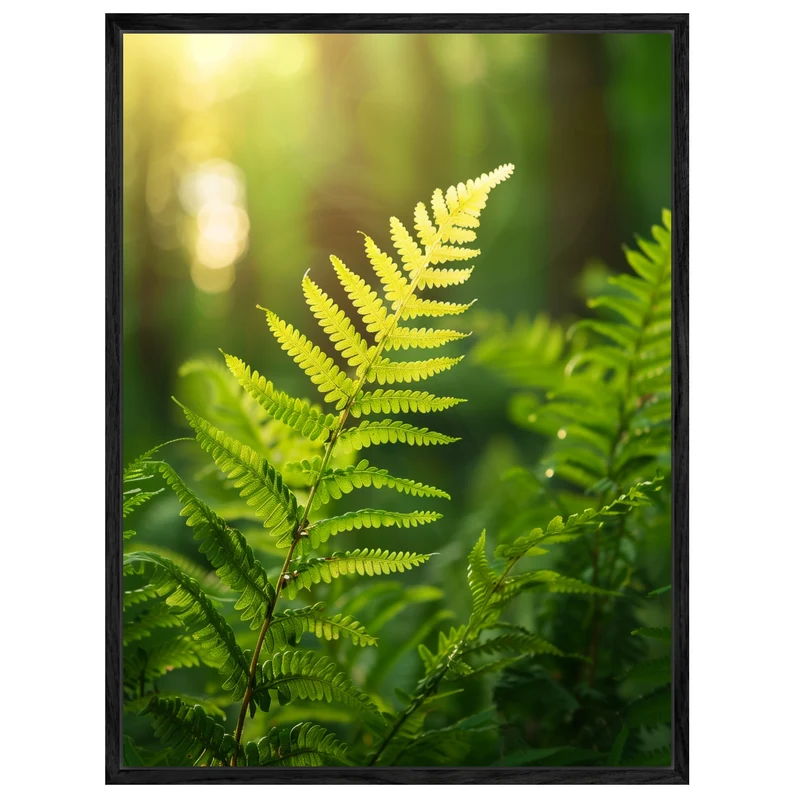 Sonnenlicht auf Farnblatt Leinwandbild
