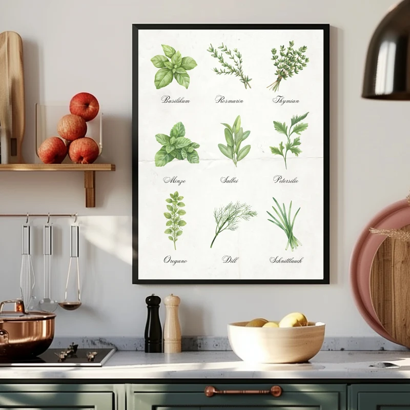 Kräuter Illustration Set Poster