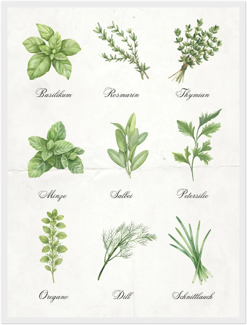 Kräuter Illustration Set Poster
