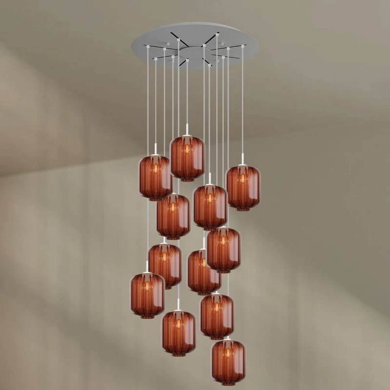 s.luce Velo 12-flammige Galerieleuchte Ø 80cm Baldachin Ø 20cm