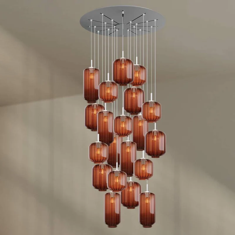 s.luce Velo Galerielampe 20-flammig Ø 120cm Ø 18/20/25cm
