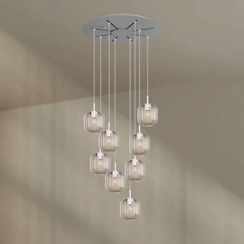 s.luce Velo Galerielampe 8-flammig Ø 80cm Baldachin Ø 20cm