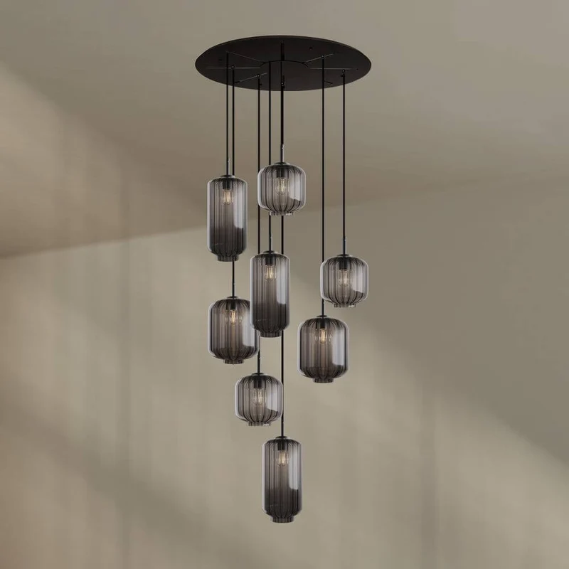 s.luce Velo Galerieleuchte 8-flammig Ø 80cm Baldachin Ø 18/20/25cm