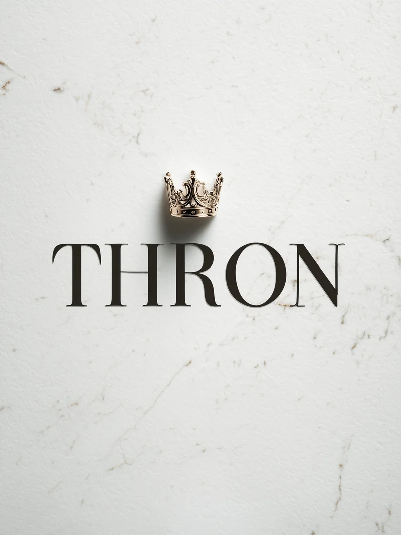 Schriftzug Thron mit Krone Poster