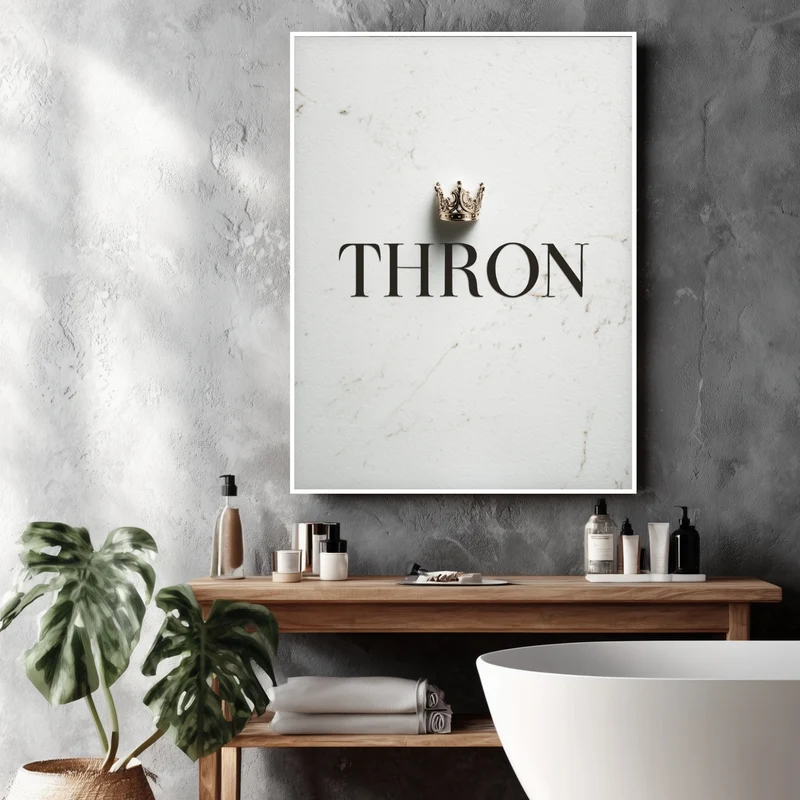 Schriftzug Thron mit Krone Poster