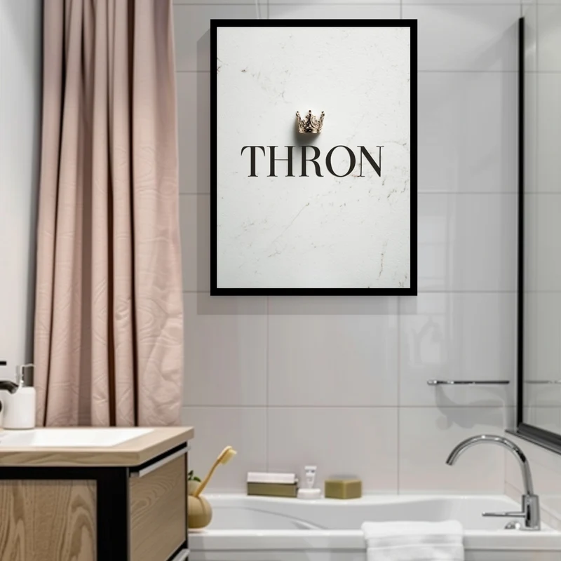 Schriftzug Thron mit Krone Poster