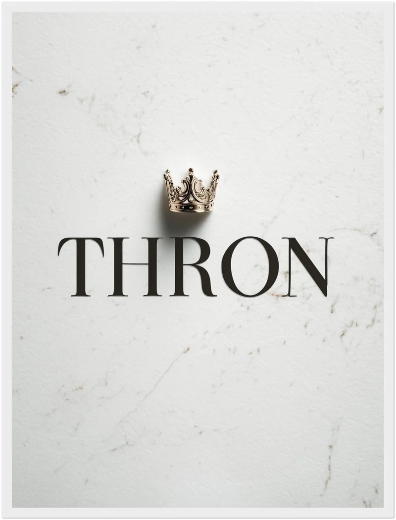 Schriftzug Thron mit Krone Poster