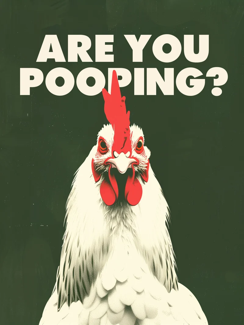 Huhn mit Schriftzug Are You Pooping Poster