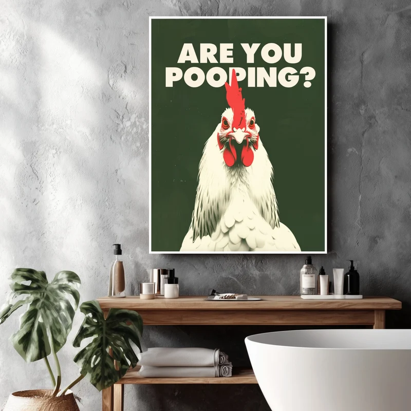 Huhn mit Schriftzug Are You Pooping Poster