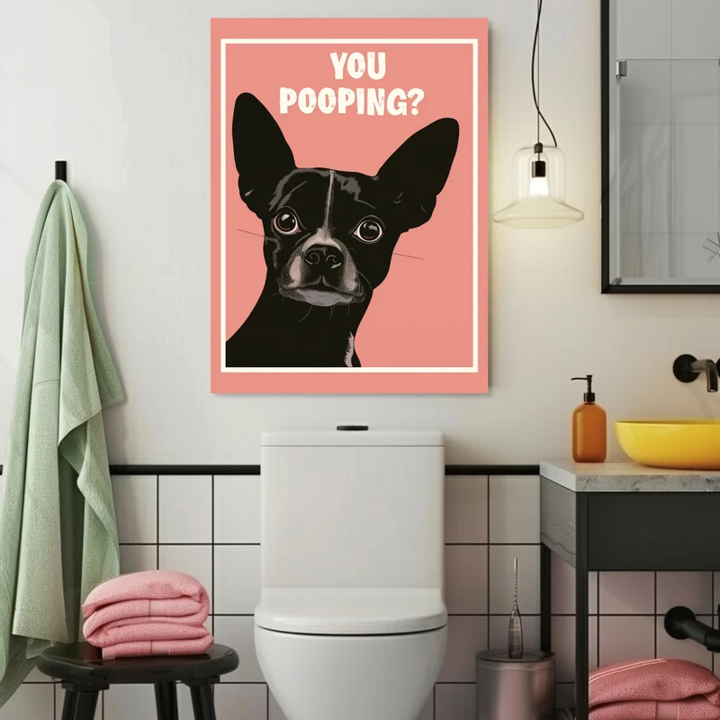 Hund mit Schriftzug You Pooping Poster