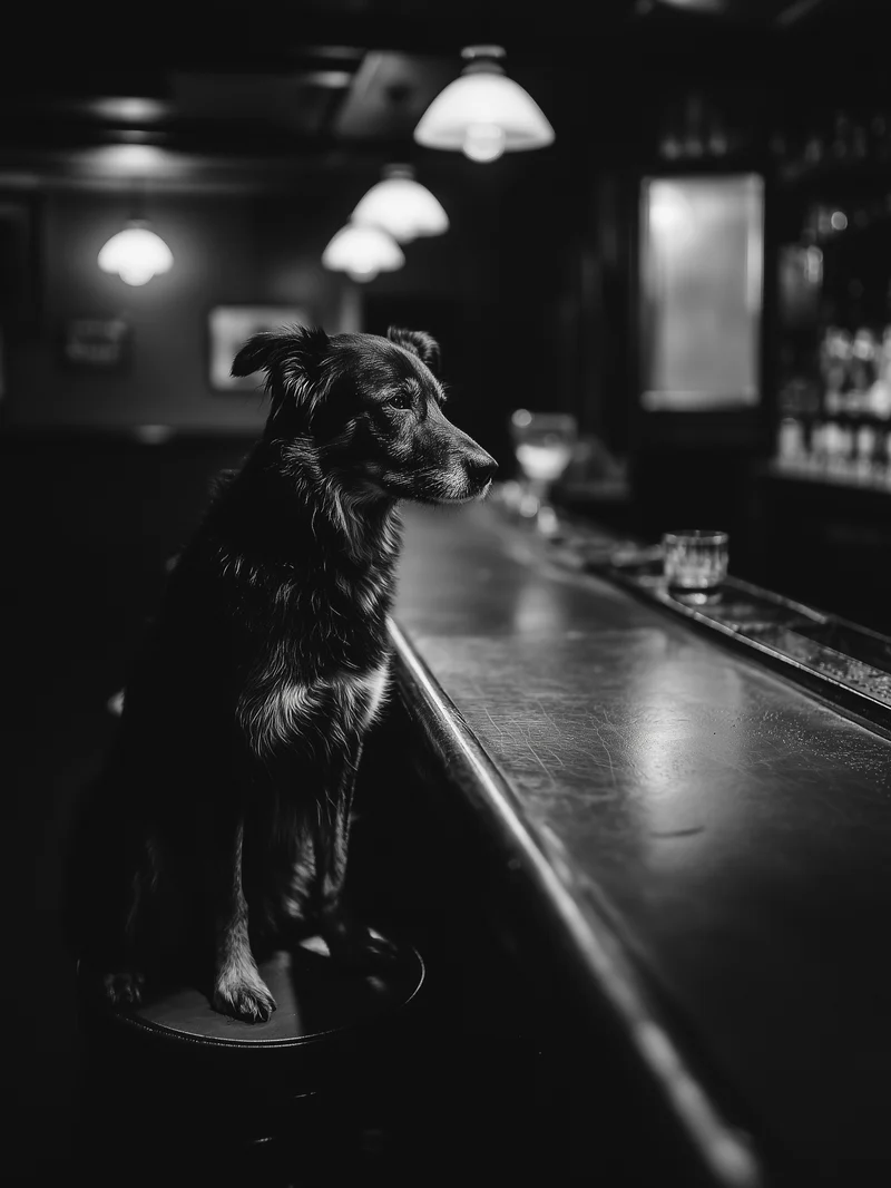 Hund an Bar Poster
