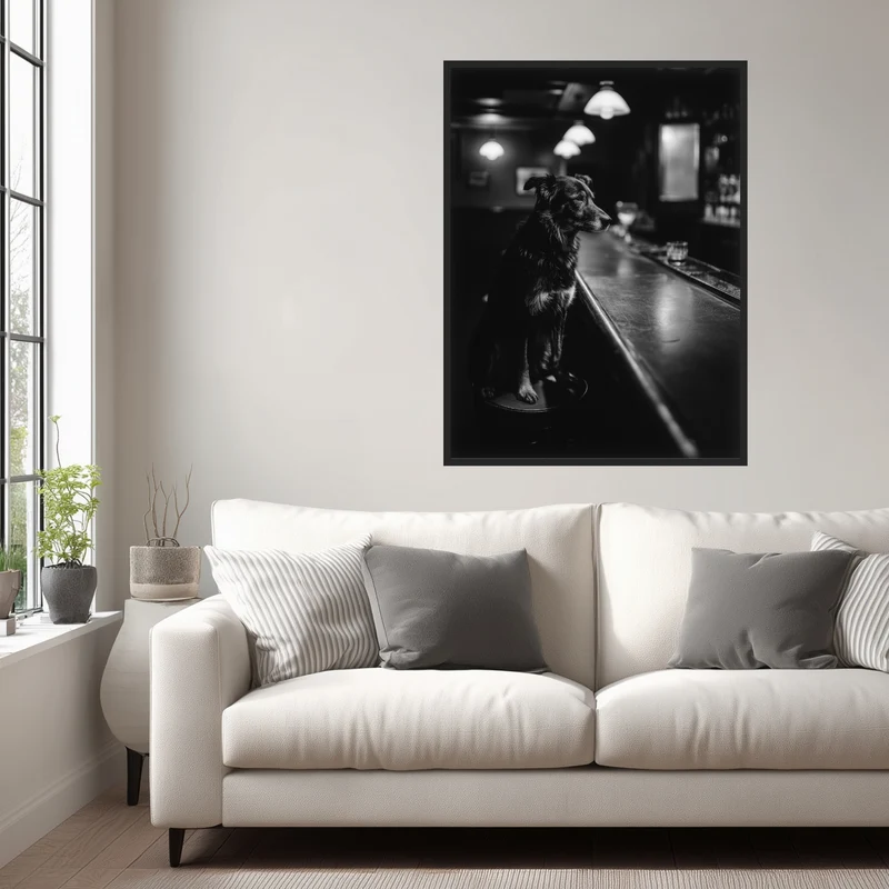 Hund an Bar Poster