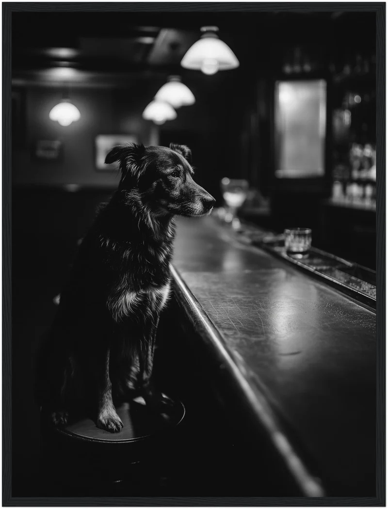 Hund an Bar Poster