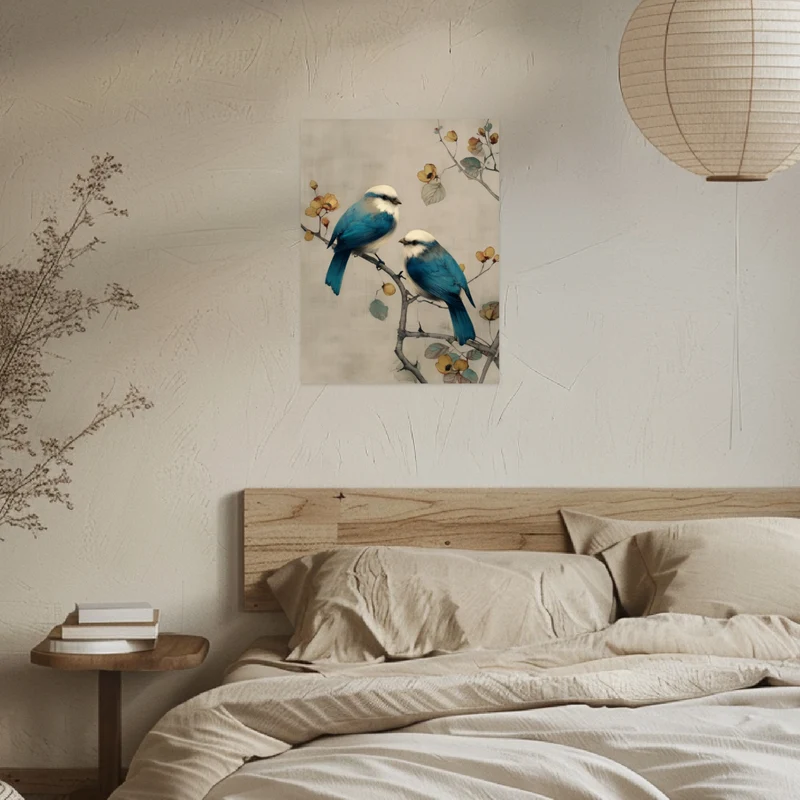 Zwei blaue Vögel Poster