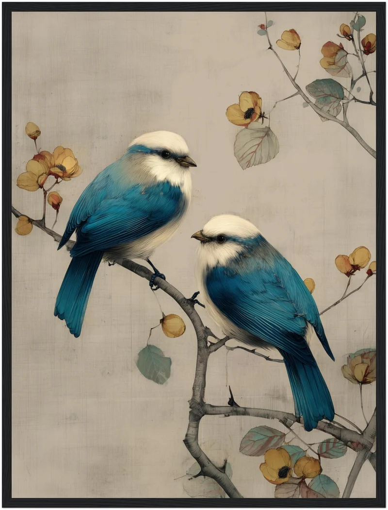 Zwei blaue Vögel Poster