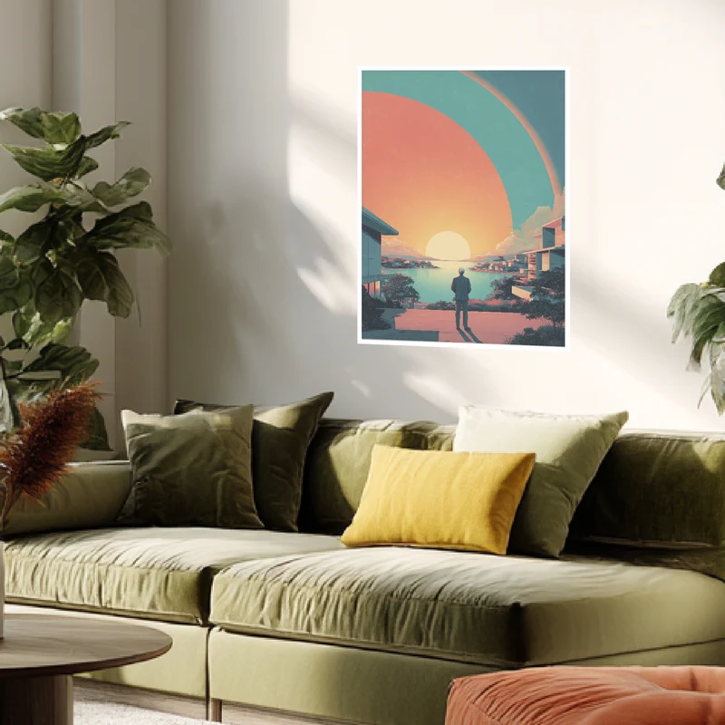 Mann am Wasser Poster