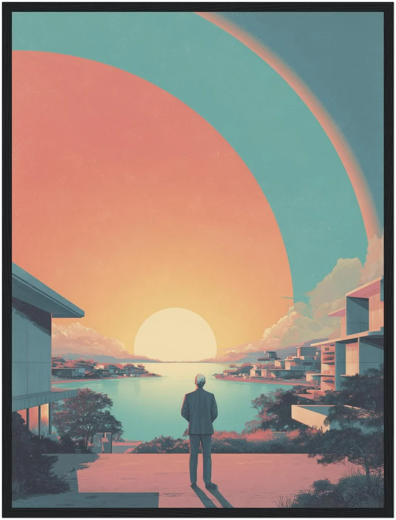 Mann am Wasser Poster