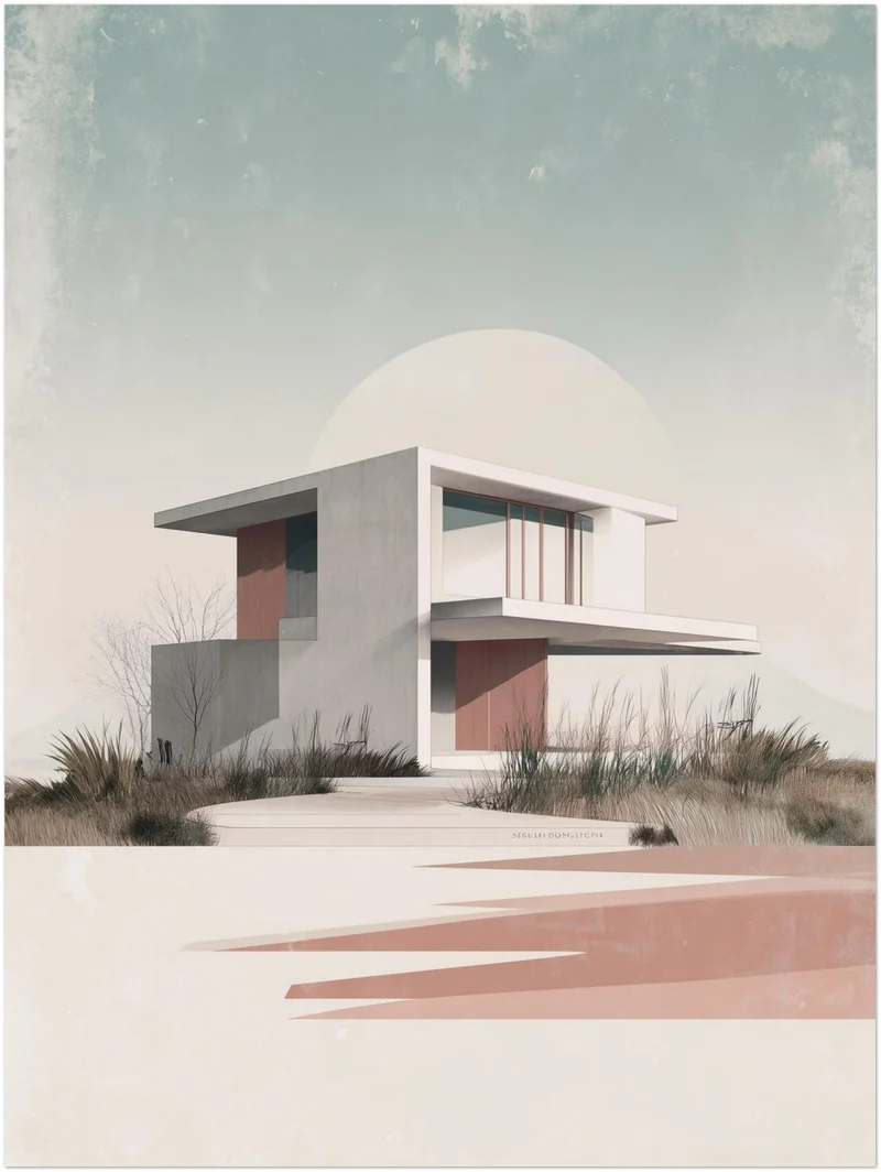 Modernes Haus Leinwandbild