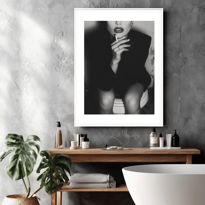 Rauchende Frau Portrait Poster