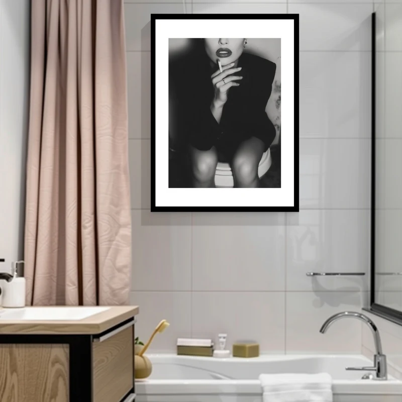 Rauchende Frau Portrait Poster