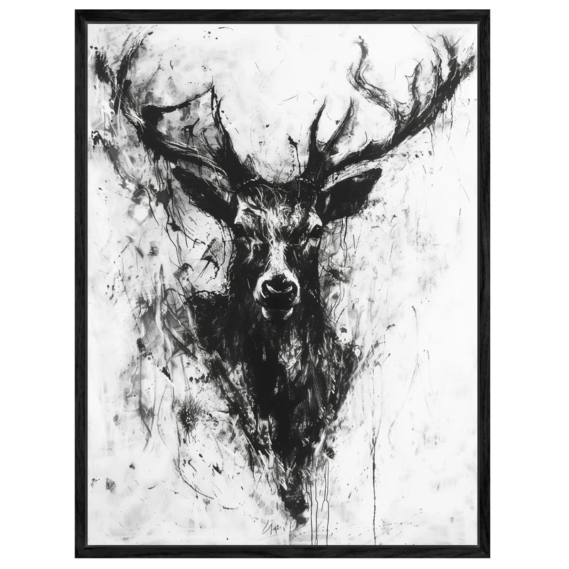 Schwarzer Hirsch Kopf Leinwandbild