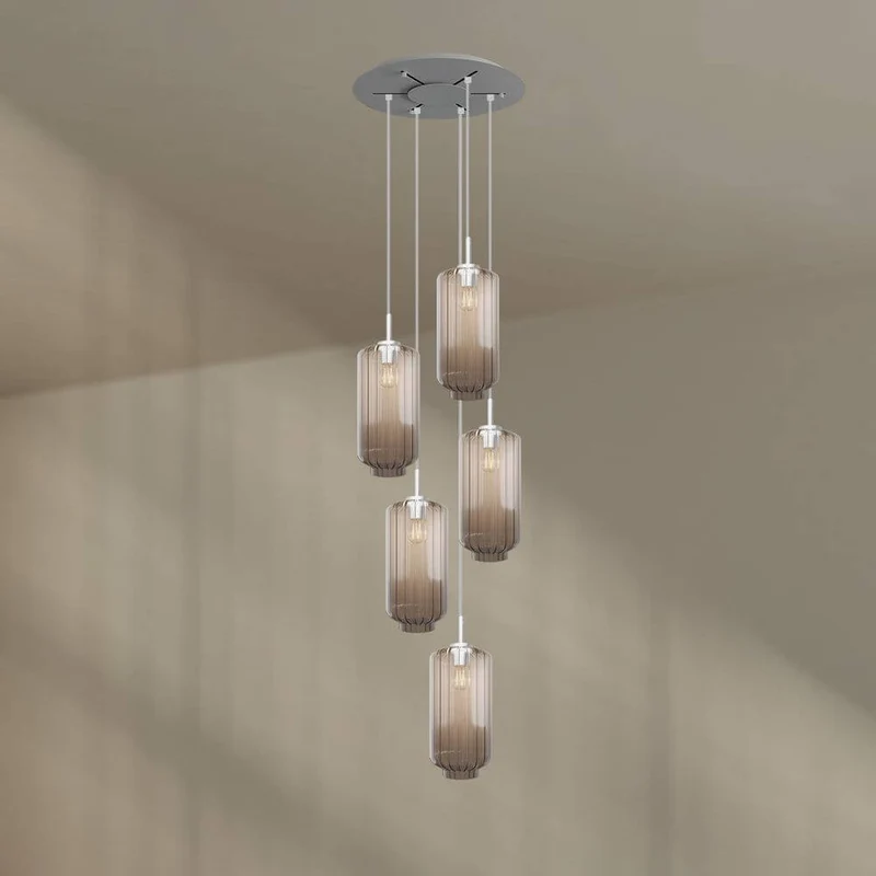 s.luce Velo Galerieleuchte 5-flammig Ø 60cm Baldachin Ø 18cm